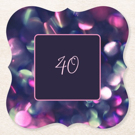 Berry Sparkle Customizable Paper Untersetzer (Vorderseite)