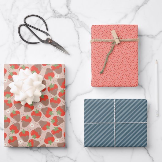 Berry Special Dipped Erdberies - Latte Geschenkpapier Set (Vorderseite)