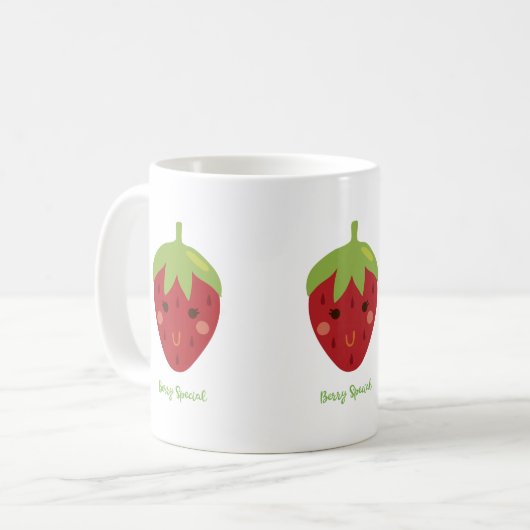 Berry Special Lächeln Erdbeeren Kaffeetasse (Vorderseite Links)