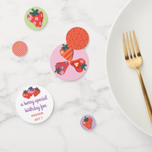 Berry Special Strawberry Birthday Table Confetti Konfetti (Gruppe)