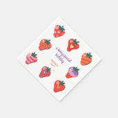 Berry Special Strawberry Birthday - White Serviette (Ecke)