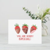 Berry Special Valentine Card, Erdbeere Dankeskarte (Stehend Vorderseite)
