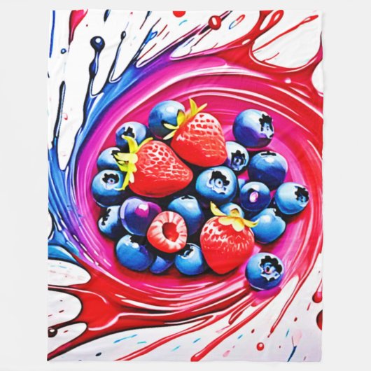 Berry Splash: Colour Burst Fleecedecke (Vorderseite)