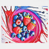 Berry Splash: Colour Burst Fleecedecke (Vorderseite (Horizontal))