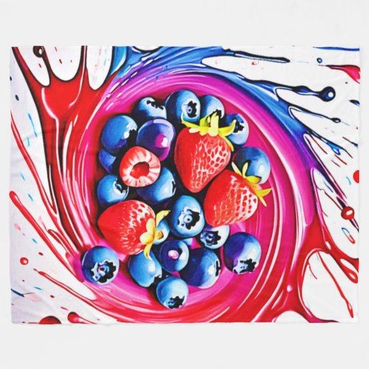 Berry Splash: Colour Burst Fleecedecke (Vorderseite (Horizontal))