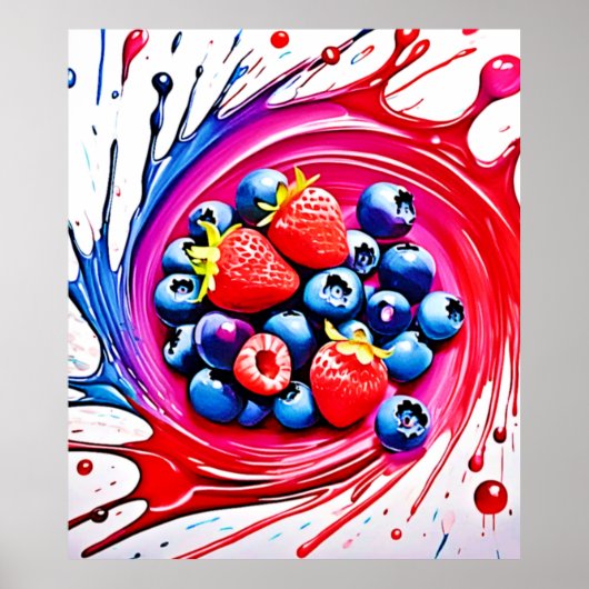 Berry Splash: Colour Burst Poster (Vorne)