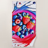Berry Splash: Colour Burst Strandtuch (Vorderseite)