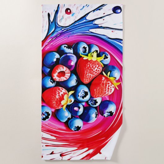 Berry Splash: Colour Burst Strandtuch (Vorderseite)