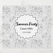 Berry Strawberry Cherry Black Hand drawn Modern. Alkoholflaschenetikett (Einzelnes Label)