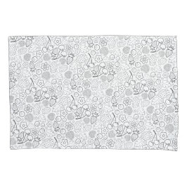 Berry Strawberry Cherry Black Hand drawn Modern. Kissenbezug