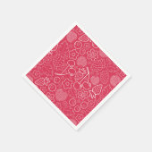 Berry Strawberry Cherry White Hand drawn Modern. Serviette (Ecke)
