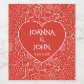 Berry Strawberry Cherry White Hand drawn Modern. Weinetikett (Einzelnes Label)