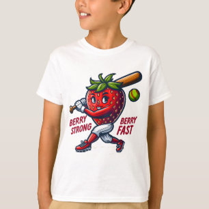 Berry Strong, Berry Fast! Strawberry Softball T-Shirt