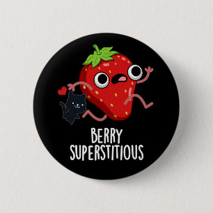 Berry Superstively Funny Frucht Pun Dark BG Button