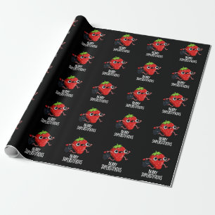 Berry Superstively Funny Frucht Pun Dark BG Geschenkpapier