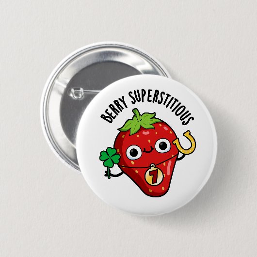 Berry Superstively Funny Strawberry Pub Button (Vorne & Hinten)