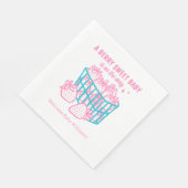Berry süße Baby Doodle Rosa Erdbeermädchen Serviette (Ecke)