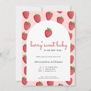 Berry süße Baby Erdbeer-Baby-Party Einladung