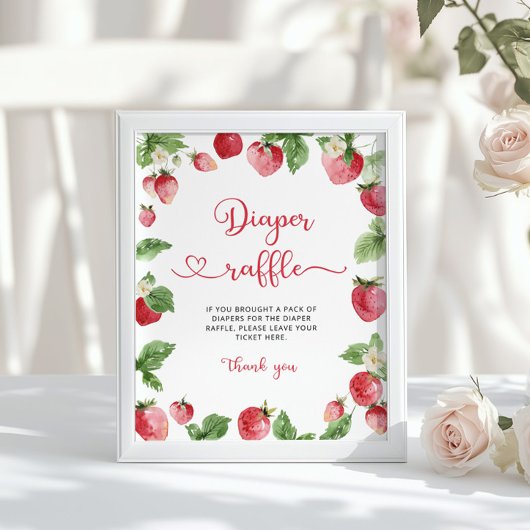 Berry süße Babydusche. Preisliste für Erdbeeren Poster