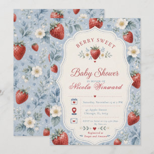 Berry süße Babyparty Einladung