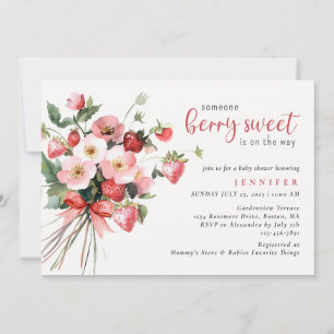 Berry süße Babyparty Erdbeere Floral Einladung