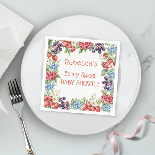 Berry süße Babyparty Rahmen aus Beeren Serviette