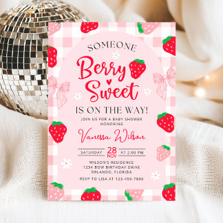 Berry süße Erdbeeren-Baby-Shower-Einladung Einladung