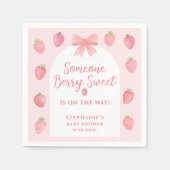 Berry süße Erdbeermädchen-Baby-Party Serviette (Vorderseite)