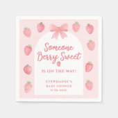 Berry süße Erdbeermädchen-Baby-Party Serviette (Vorderseite)