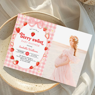 Berry süßer Sommer Erdbeere Baby Shower Foto Einladung