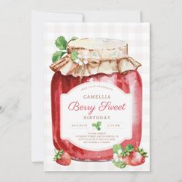 Berry Sweer Strawberry Jam Jar Birthday Party Einladung