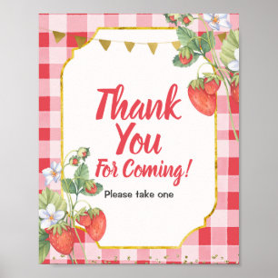 Berry Sweet 1. Geburtstag Danke, dass Sie kommen Poster