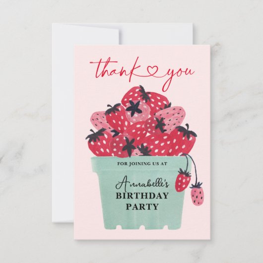 Berry Sweet 1. Geburtstag Dankeskarte (Vorderseite)