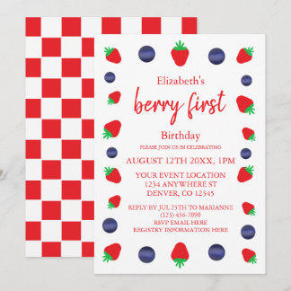 Berry Sweet 1. Geburtstag Einladung