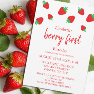Berry Sweet 1. Geburtstag Einladung