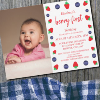 Berry Sweet 1. Geburtstag Einladung