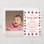 Berry Sweet 1. Geburtstag Einladung (Vorderseite)