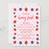 Berry Sweet 1. Geburtstag Einladung (Vorderseite)