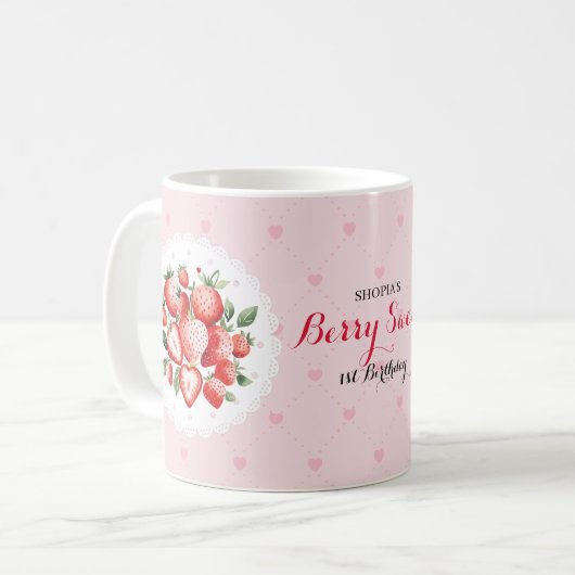 Berry Sweet 1. Geburtstag Kaffeetasse (Vorderseite Links)