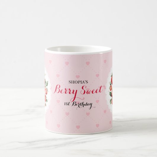 Berry Sweet 1. Geburtstag Kaffeetasse (Mittel)