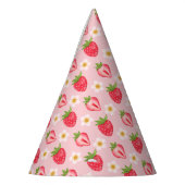 Berry Sweet 1. Geburtstag Niedlich Pink Strawberry Partyhütchen (Links)