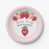 Berry Sweet 1. Geburtstag Pappteller (Vorderseite)