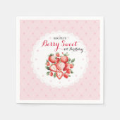 Berry Sweet 1. Geburtstag Serviette (Vorderseite)