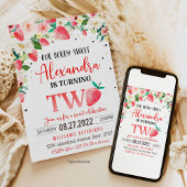 Berry Sweet 2. Geburtstag Einladung Strawberry Bir