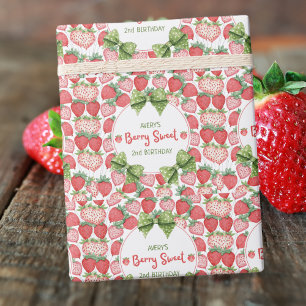 Berry Sweet 2. Geburtstag Erdbeerpärty Geschenkpapier