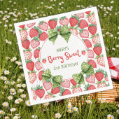 Berry Sweet 2nd Birthday Strawberry Party  Serviette