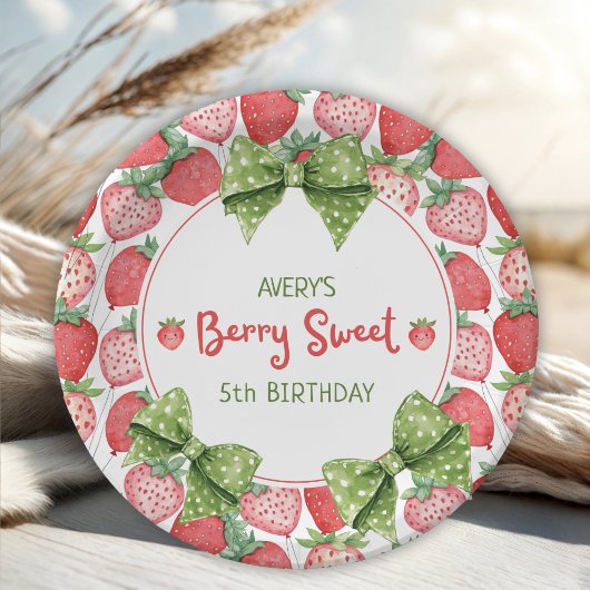 Berry Sweet 5. Geburtstag Erdbeerparty Pappteller