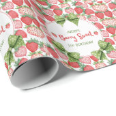 Berry Sweet 5th Birthday Strawberry Party Geschenkpapier (Rolleneckpunkt)