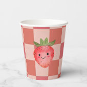 Berry Sweet 5th Birthday Strawberry Party  Pappbecher (Rückseite)