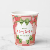 Berry Sweet 5th Birthday Strawberry Party  Pappbecher (Vorderseite)